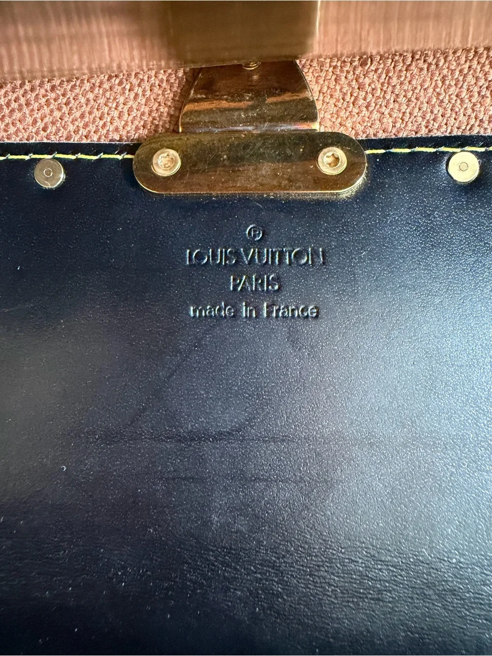 Louis Vuitton Black Suhali Leather Satchel with Gold Stud Accents